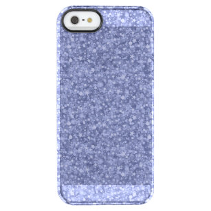 Pastel Blue Faux Glitter en Sparkless Doorzichtig iPhone SE/5/5s Hoesje