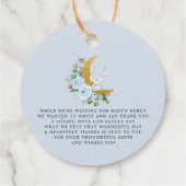 Pastel Blue Floral Greenery Elephant Hartelijk dan Bedankjes Labels (Achterkant)