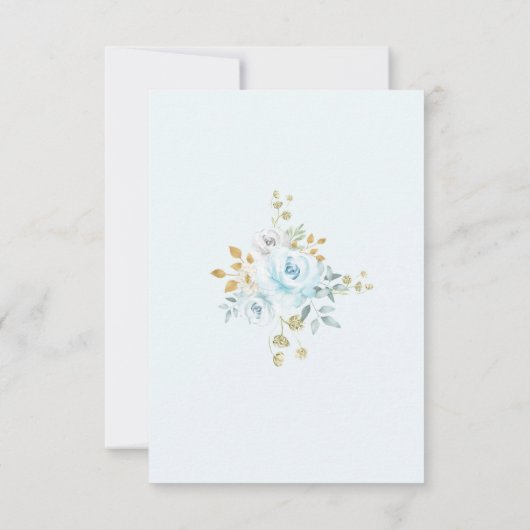 Pastel Blue Floral Hot Air ballon 1 september Kaart (Achterkant)