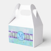 Pastel Blue Floral Monogram Bedankdoosjes (Achterkant)