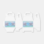 Pastel Blue Floral Monogram Bedankdoosjes (Uitgevouwen)