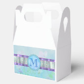 Pastel Blue Floral Monogram Bedankdoosjes (Geopend)