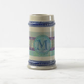 Pastel Blue Floral Monogram Bierpul (Center)