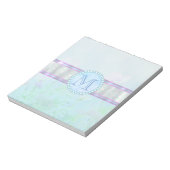 Pastel Blue Floral Monogram Notitieblok (Linkerzijde)