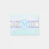 Pastel Blue Floral Monogram Post-it® Notes (Voorkant)