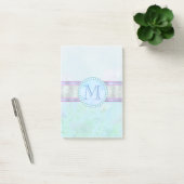 Pastel Blue Floral Monogram Post-it® Notes (Kantoor)