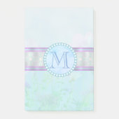 Pastel Blue Floral Monogram Post-it® Notes (Voorkant)