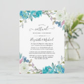 Pastel Blue Floral online virtueel huwelijk Kaart (Staand voorkant)