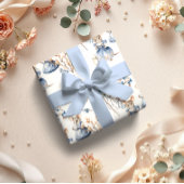 Pastel Blue Floral Tea Muizen Inpakpapier Vel