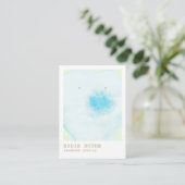 Pastel Blue Floral Waterverf Earling Display Visitekaartje (Staand voorkant)