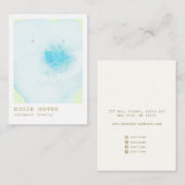 Pastel Blue Floral Waterverf Earling Display Visitekaartje (Voorkant / Achterkant)