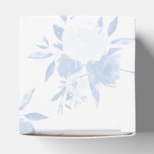 Pastel Blue Floral Waterverf Gift Box Bedankdoosjes (Bovenkant)