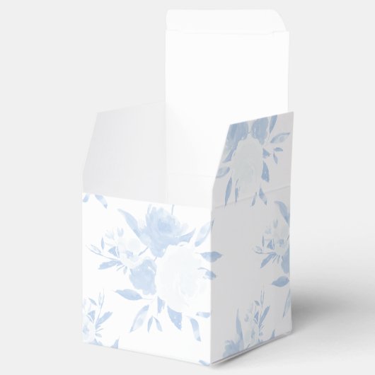 Pastel Blue Floral Waterverf Gift Box Bedankdoosjes (Geopend)