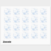 Pastel Blue Floral Waterverf Sticker (Vel)