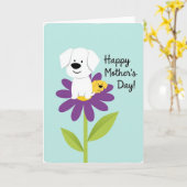 Pastel Blue Flower Petals Card Kaart (Gele Bloem)