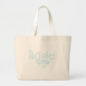 Pastel Blue Flowers Bride Grote Tote Bag (Voorkant)