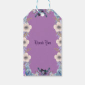 Pastel Blue Flowers Buds Paarse Lila Baby shower Cadeaulabel (Achterkant)