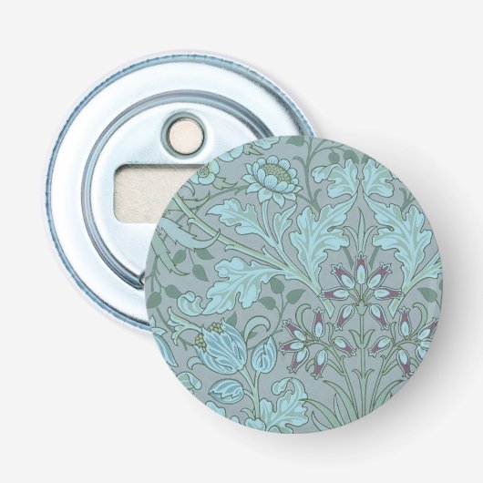 Pastel Blue Flowers Button Flesopener (Voorkant)