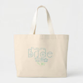 Pastel Blue Flowers Future Bride Grote Tote Bag (Voorkant)