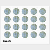 Pastel Blue Flowers Ronde Sticker (Vel)