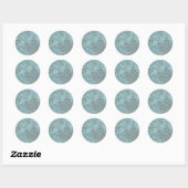 Pastel Blue Flowers Ronde Sticker (Vel)