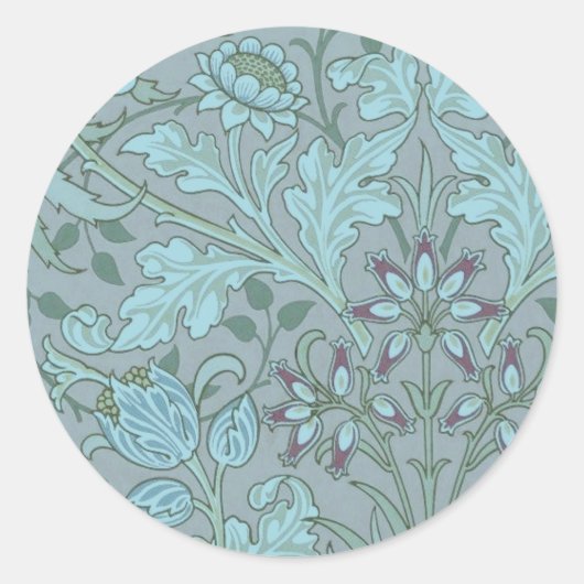 Pastel Blue Flowers Ronde Sticker (Voorkant)