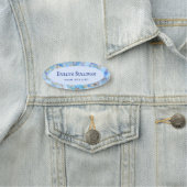 Pastel Blue Fluid Marmer Name Tag (In situ)