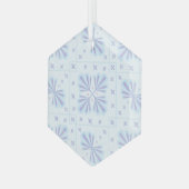 Pastel Blue Geometric Floral Repeat Pattern  Glas Ornament (Voorkant links)