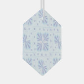 Pastel Blue Geometric Floral Repeat Pattern  Glas Ornament (Voorkant Rechts)
