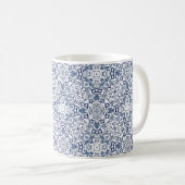 Pastel Blue Geometric Shaptern Pattern Koffiemok (Voorkant rechts)