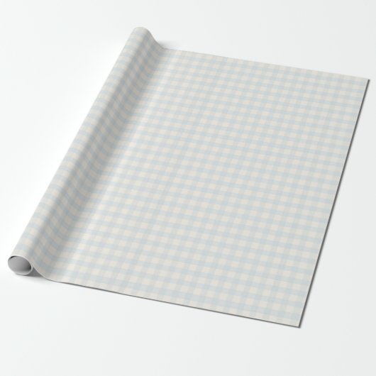 Pastel Blue Gingham Cadeaupapier (Uitgerold)