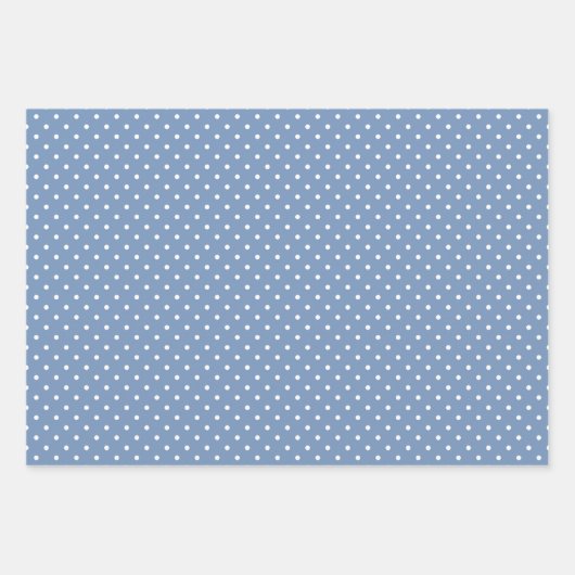 Pastel Blue Gingham Daisy Flower Polka Dot Pattern Inpakpapier Vel (Voorkant 3)