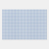 Pastel Blue Gingham Daisy Flower Polka Dot Pattern Inpakpapier Vel (Voorkant)
