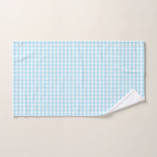 Pastel Blue Gingham Pattern Bad Handdoek (Handdoek)