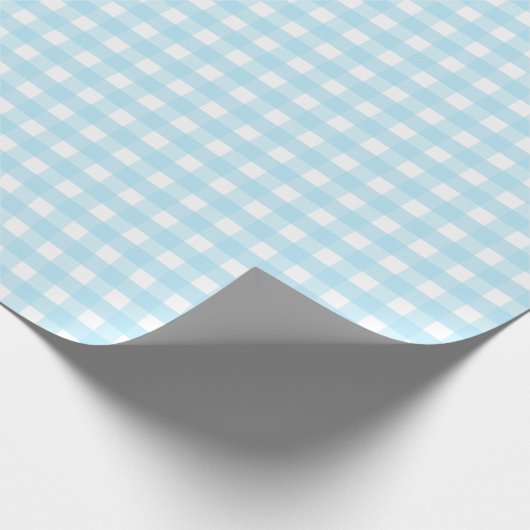 Pastel Blue Gingham Pattern Cadeaupapier (Hoek)