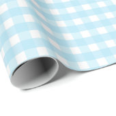 Pastel Blue Gingham Pattern Cadeaupapier (Rol Hoek)