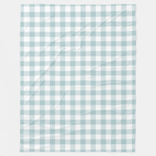 Pastel Blue Gingham Pattern Fleece Deken