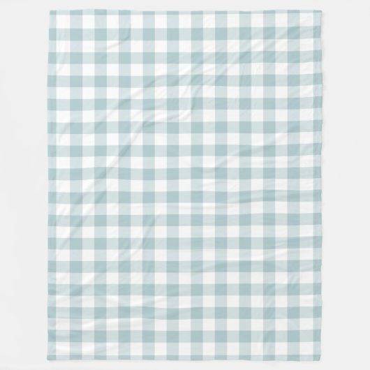 Pastel Blue Gingham Pattern Fleece Deken (Voorkant)