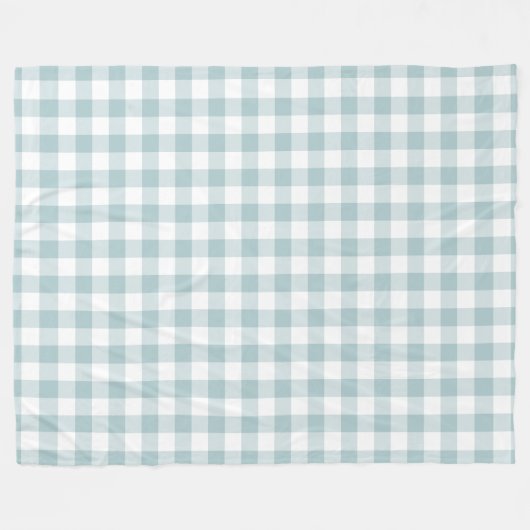 Pastel Blue Gingham Pattern Fleece Deken (Voorkant (Horizontaal))