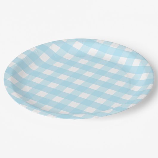 Pastel Blue Gingham Pattern Paper Bord (Gekanteld)