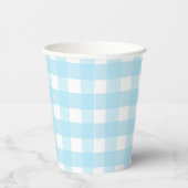 Pastel Blue Gingham Pattern Papieren Bekers (Rechts)