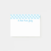 Pastel Blue Gingham Pattern Post-it® Notes (Voorkant)