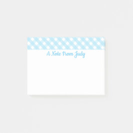 Pastel Blue Gingham Pattern Post-it® Notes