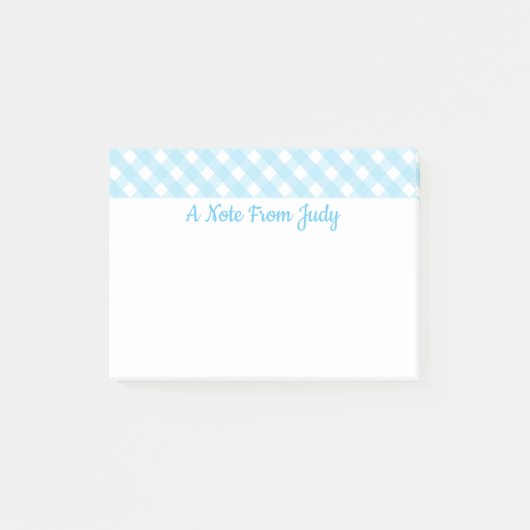 Pastel Blue Gingham Pattern Post-it® Notes (Voorkant)