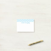 Pastel Blue Gingham Pattern Post-it® Notes (Op bureau)