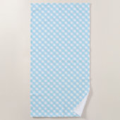 Pastel Blue Gingham Pattern Strandlaken (Voorkant)