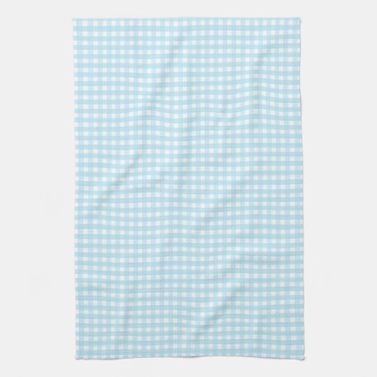 Pastel Blue Gingham Pattern Theedoek (Verticaal)
