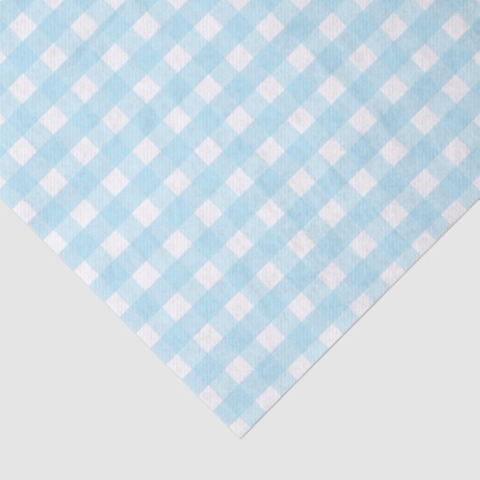 Pastel Blue Gingham Pattern Tissuepapier (Detail)