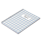 Pastel Blue Gingham Recept Notitieboek (Linkerzijde)