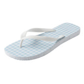 Pastel Blue Gingham Teenslippers Adult, brede riem (Schuin)